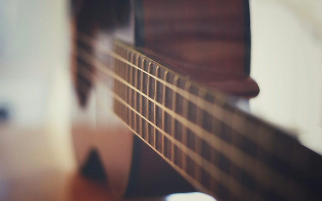 brown and black acoustic guitar